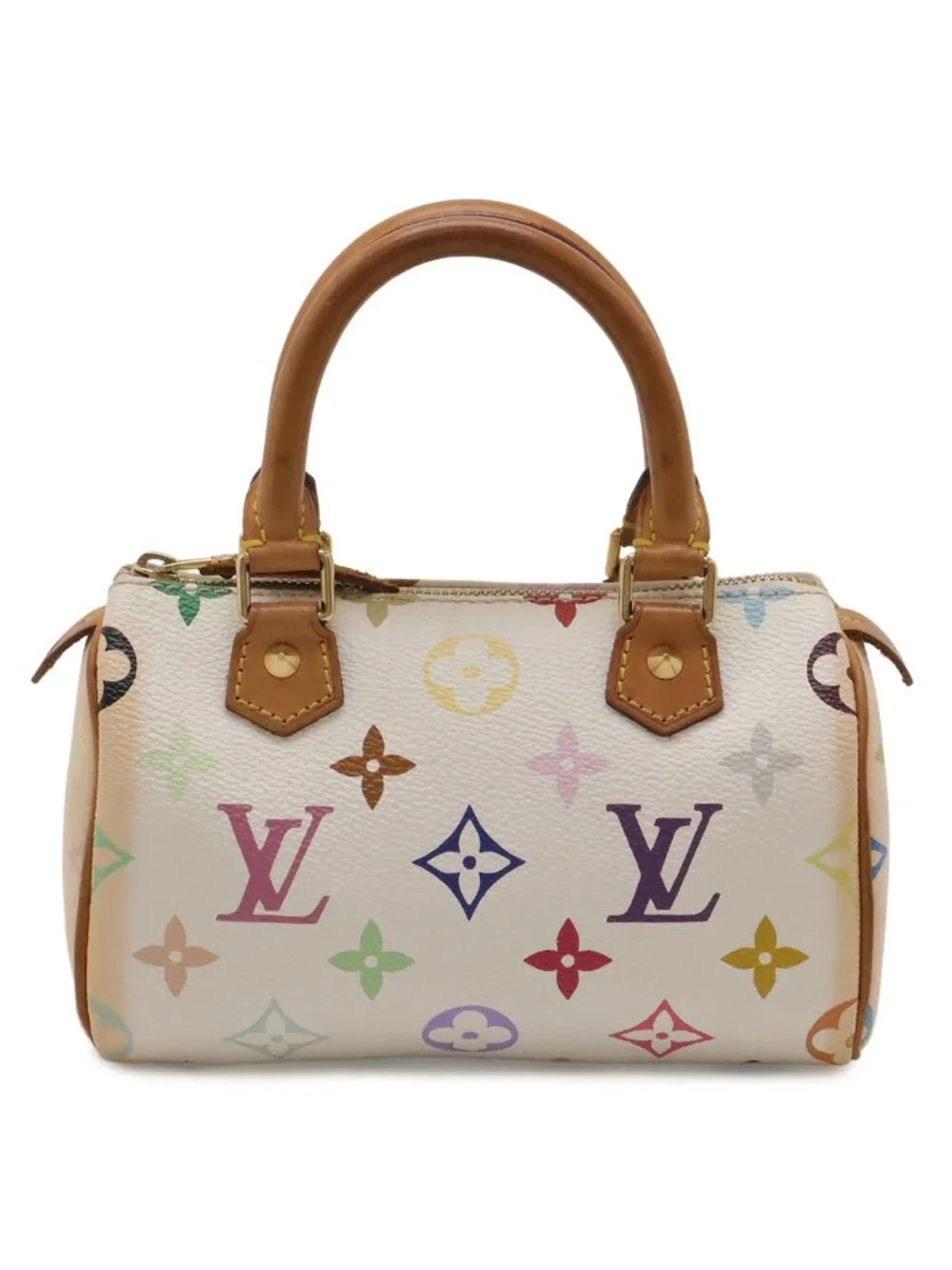 Louis Vuitton Monogram Multicolor Mini Speedy Mini Bag Pouch Blanc White